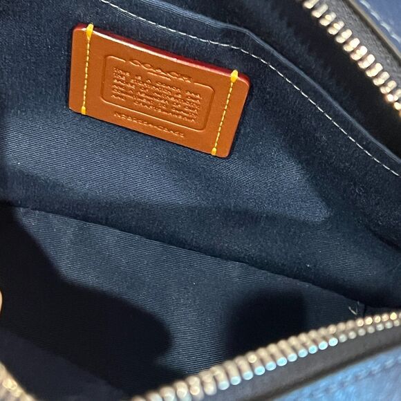 COACH Mini Jamie Camera Bag In Leather Sport Deep Light Blue - Picture 6 of 11